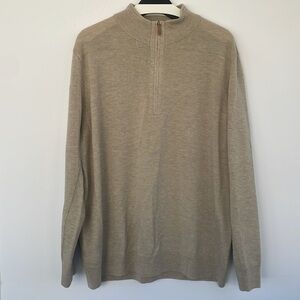 Vineyard Vines Cream 1/4th Zip Merino Wool Sweater Soft Knit XL